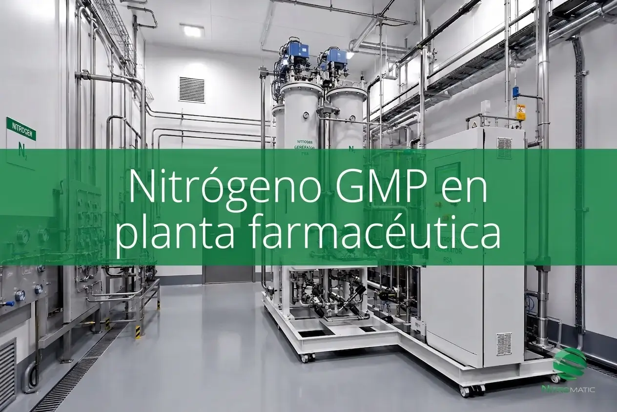 Instalación de generación de nitrógeno en planta farmacéutica: asegurando la calidad y cumplimiento GMP.